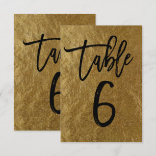 Gold Leaf Folie Moderne Schrift Tischnummer 6