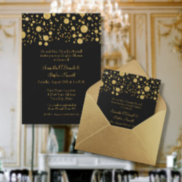 Gold Leaf Glitzer Confetti Dots Couples Dusche Einladung