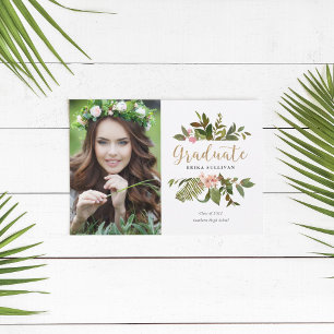 Gold Leaf Graduate Foto Ankündigung