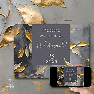 Gold Leaf Impasto Noir Einladung