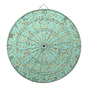 Gold-Leaf-Konfetti-Muster auf Minze Dartscheibe