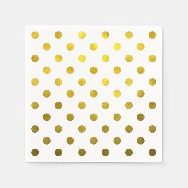Gold Leaf Metallische Imitate Fohlen große Polka D Serviette (Vorderseite)