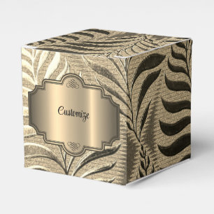Gold Leaf Motif Cube Geschenkschachtel