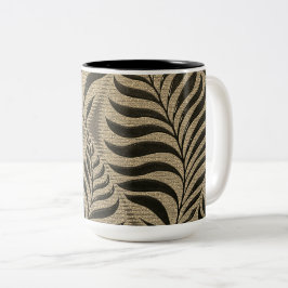 Gold Leaf Motif Zweifarbige Tasse