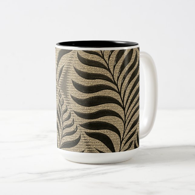 Gold Leaf Motif Zweifarbige Tasse (VorderseiteRechts)