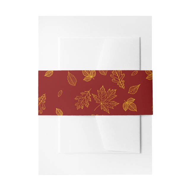 Gold Leaf und Red Fall Einladungsbanderole (Vorderseite Beispiel)