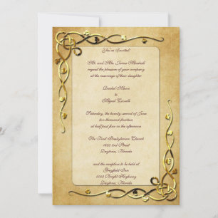 Gold Leafed Wedding Invitations Einladung