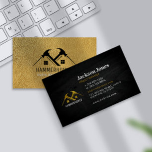 Gold Leder und Black Wood Luxury Zuhause Renovieru Visitenkarte