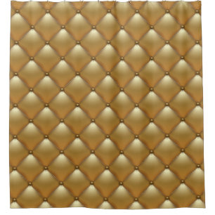 Gold Lederpolsterung, Vintages Sofa. Duschvorhang