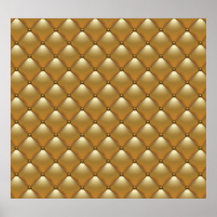 Gold Lederpolsterung, Vintages Sofa. Poster