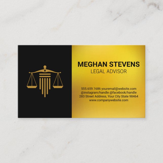 Gold Legal Logo | Criminal Justice Terminkarte (Vorderseite)