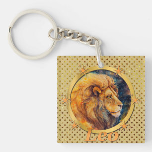 Gold Leo Zodiac Horoskop Motivierend Inspirierend Schlüsselanhänger