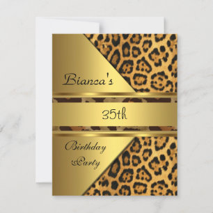 Gold Leopard 35. Geburtstagsfeier Einladung