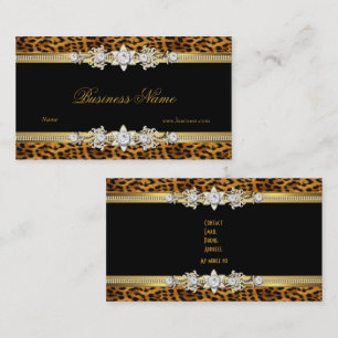 Gold Leopard Black Diamond Jewel Look Image Visitenkarte