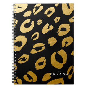 Gold-Leopard-Cheetah-Druck (JEDE FARBE) Notizbuch Notizblock