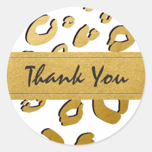 Gold Leopard drucken JEDEN FARBkleber für Gastgesc Runder Aufkleber