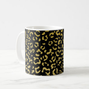 Gold Leopard, Gold Glitzer, Leopard Muster Kaffeetasse