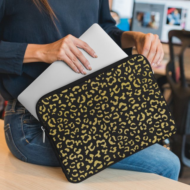 Gold Leopard, Gold Glitzer, Leopard Muster Laptopschutzhülle (Von Creator hochgeladen)