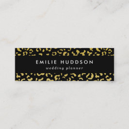 Gold Leopard, Gold Glitzer, Leopard Muster Mini Visitenkarte