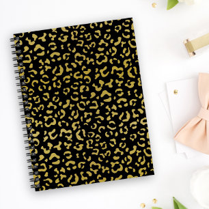 Gold Leopard, Gold Glitzer, Leopard Muster Notizblock