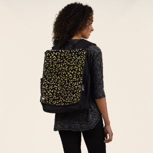 Gold Leopard, Gold Glitzer, Leopard Muster Rucksack
