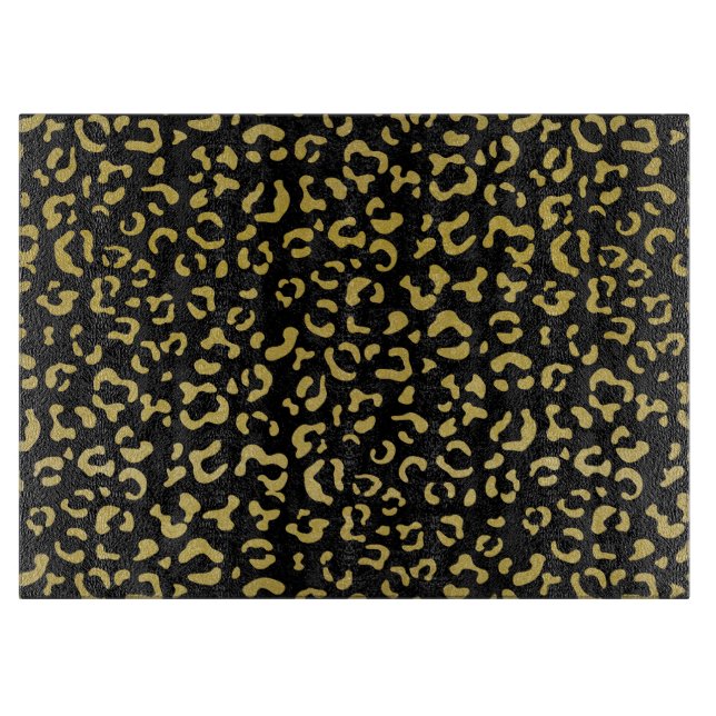 Gold Leopard, Gold Glitzer, Leopard Muster Schneidebrett (Vorderseite)