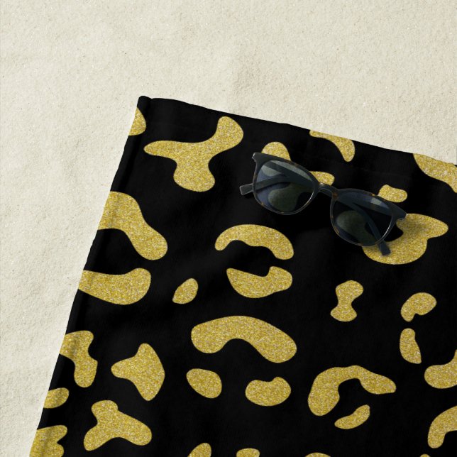 Gold Leopard, Gold Glitzer, Leopard Muster Strandtuch (Beispiel)