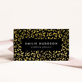 Gold Leopard, Gold Glitzer, Leopard Muster Visitenkarte