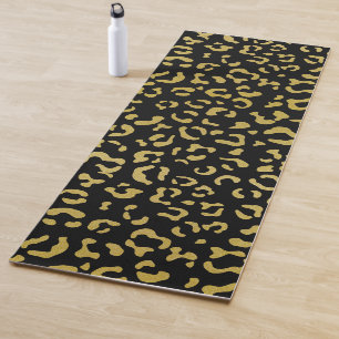 Gold Leopard, Gold Glitzer, Leopard Muster Yogamatte