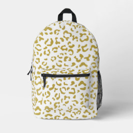 Gold Leopard, Gold Glitzer, Leopard Print Bedruckter Rucksack