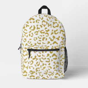 Gold Leopard, Gold Glitzer, Leopard Print Bedruckter Rucksack
