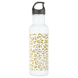 Gold Leopard, Gold Glitzer, Leopard Print Edelstahlflasche