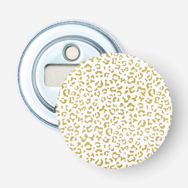 Gold Leopard, Gold Glitzer, Leopard Print Flaschenöffner (Vorderseite)