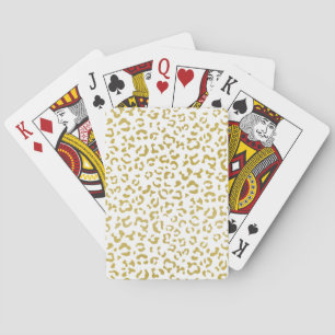 Gold Leopard, Gold Glitzer, Leopard Print Spielkarten
