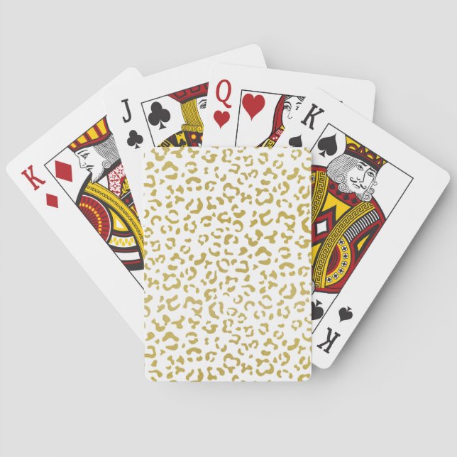 Gold Leopard, Gold Glitzer, Leopard Print Spielkarten (Rückseite)