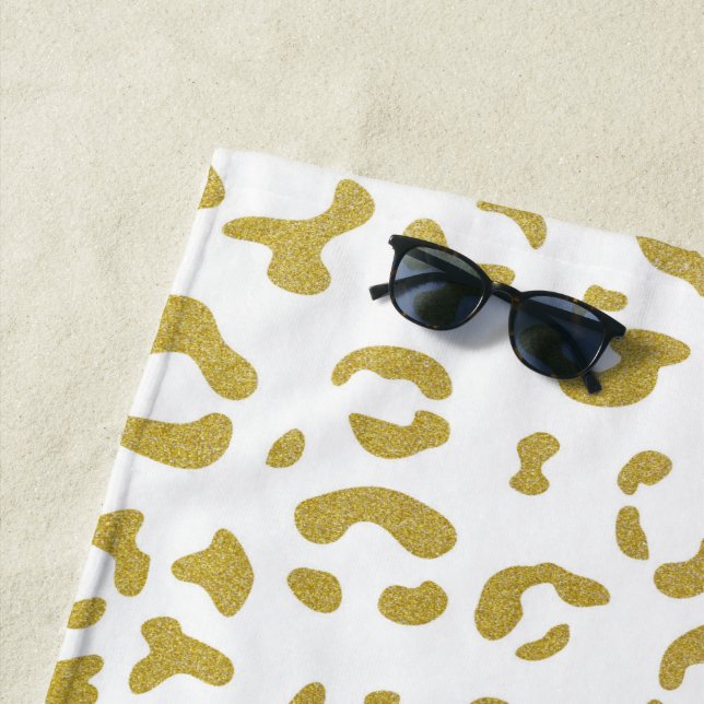 Gold Leopard, Gold Glitzer, Leopard Print Strandtuch (Beispiel)