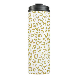 Gold Leopard, Gold Glitzer, Leopard Print Thermosbecher