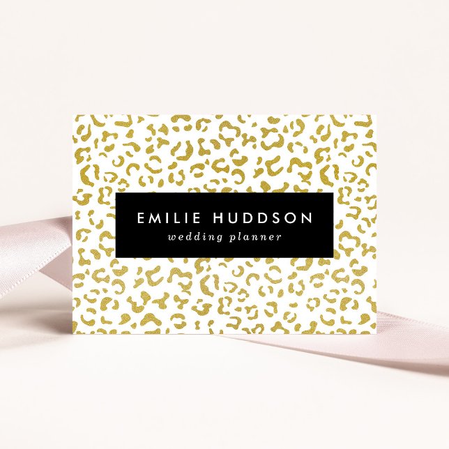 Gold Leopard, Gold Glitzer, Leopard Print Visitenkarte (Von Creator hochgeladen)