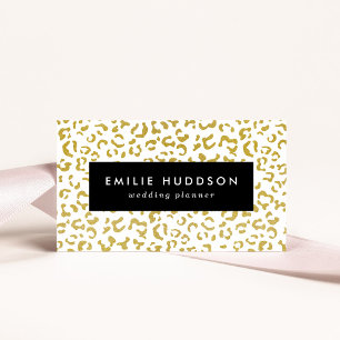 Gold Leopard, Gold Glitzer, Leopard Print Visitenkarte