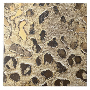 Gold Leopard Metallic Animal Spots Fliese