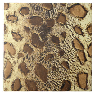 Gold Leopard Metallic Tierflecken Fliese
