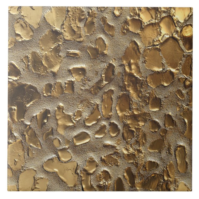 Gold Leopard Metallic Tierflecken Fliese (Vorderseite)