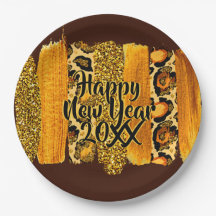 Gold & Leopard Pinselstriche Happy New Year 20xx 9
