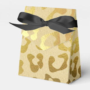Gold Leopard Print Gift Favor Box Geschenkschachtel