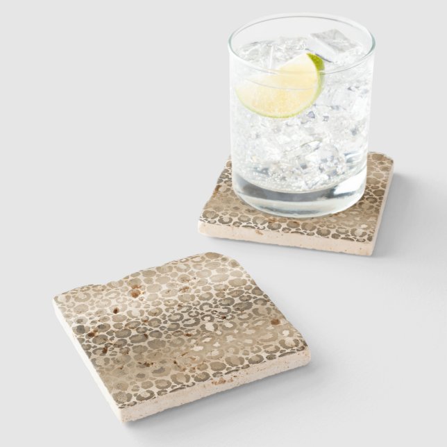Gold Leopard Print Ombre Steinuntersetzer (Seitenansicht)