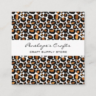 Gold Leopard Print Square Business Card Quadratische Visitenkarte