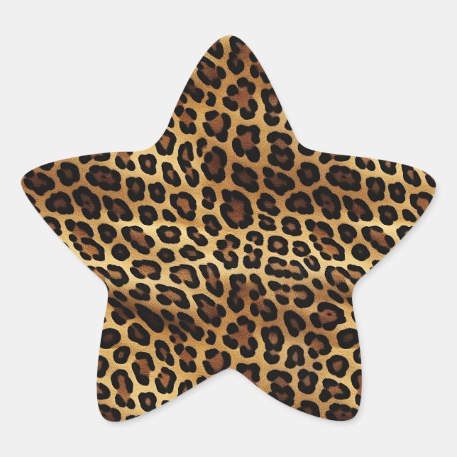 Gold Leopard Print Stern-Aufkleber (Vorderseite)