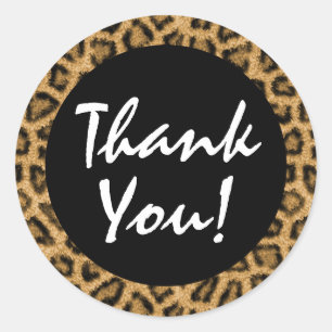 Gold Leopard Print Trendy Fur Muster Vielen Dank Runder Aufkleber
