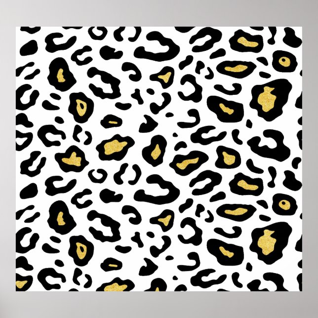 Gold Leopardenprint, nahtlos Muster. Poster (Vorne)