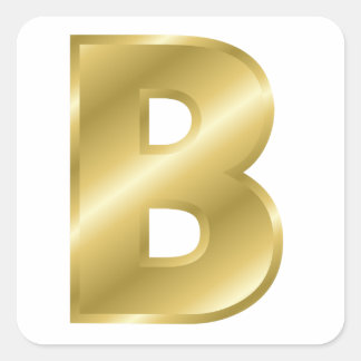 Gold Letter B Quadratischer Aufkleber